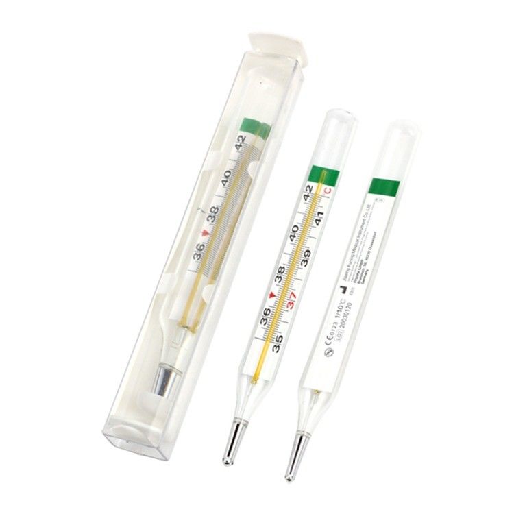 Medische rode vloeibare glazen okselrectale orale thermometer met op maat gemaakte OEM-ondersteuning